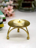 Pikify circular gold steel candlestick holders