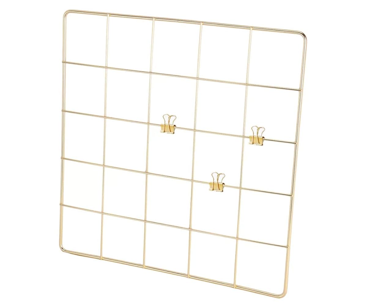 Pikify gold wall grid art display panel, 8 by 8 inches