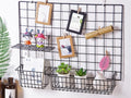 Pikify steel grid wall organiser in black