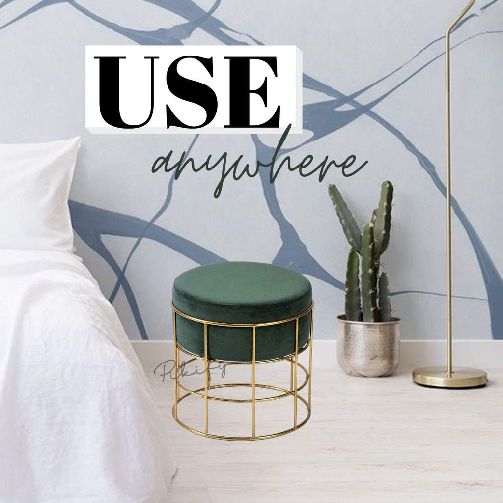 Pouffe stool in forest green