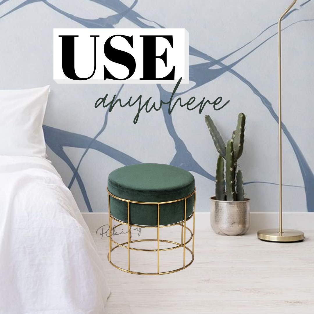 Pouffe stool in forest green
