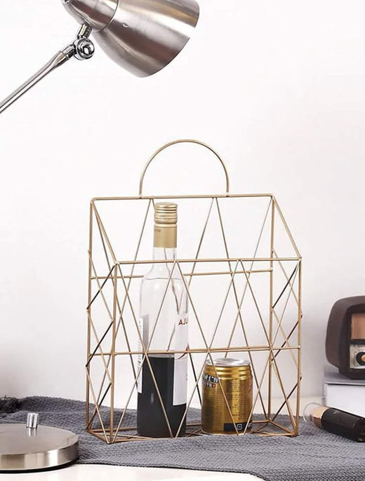 Pikify gold wall hanging storage basket