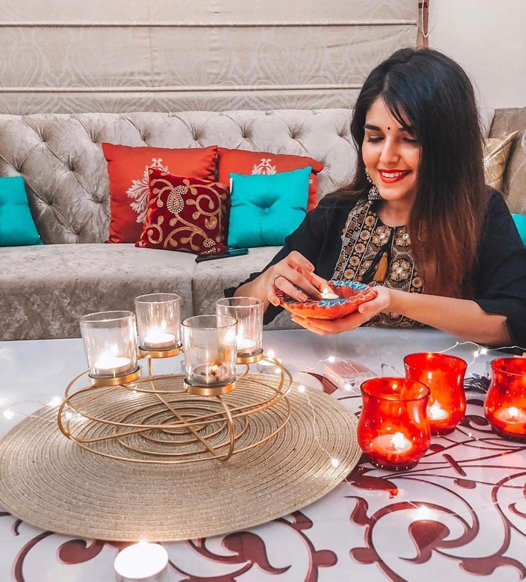 Pikify large gold candelabra tealight holder